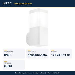 Applique da esterno GU10 IP65 FOCUS Bianco e Nero - Intec - foto 2