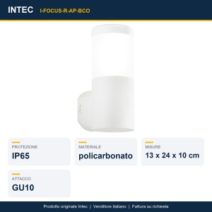 Applique da esterno GU10 IP65 FOCUS Bianco e Nero - Intec - foto 2