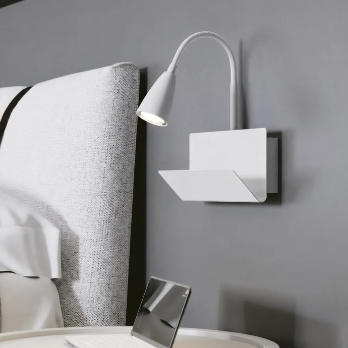 Applique da interno GU10 con USB 2A e Type-C GULP Bianco e Nero - Luce Ambiente e Design