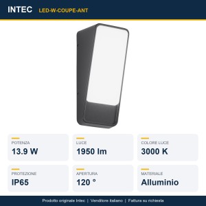 Applique LED da esterno 13,9W IP65 3000K Antracite, Bianco e Bronzo - Intec - foto 2