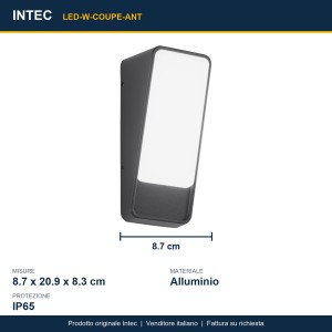 Applique LED da esterno 13,9W IP65 3000K Antracite, Bianco e Bronzo - Intec - foto 3