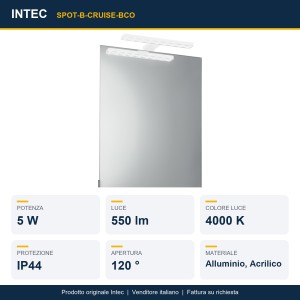 Applique da bagno LED 5W 4000K IP44 CRUISE Bianco e Nero - Intec - foto 2