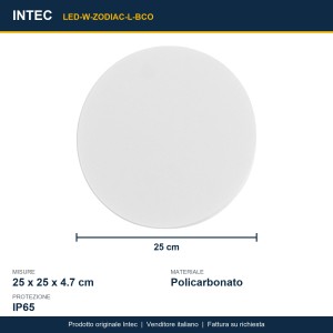 Plafoniera LED da esterno 17W 3000-4000K IP65 ZODIAC Bianco e Nero - Intec - foto 3