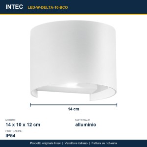 Applique LED da esterno 10W CCT IP54 DELTA Bianco e Grigio - Intec - foto 3