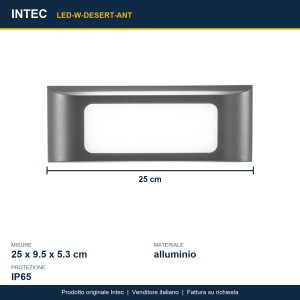 Applique LED da esterno 12W CCT 3000-4000K IP65 Antracite, Bianco e Bronzo - Intec - foto 3
