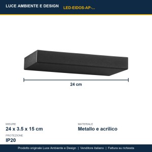 Applique LED 20-30-40W CCT 3000-4000-6500K EIDOS Nero e Oro - Luce Ambiente e Design - foto 3