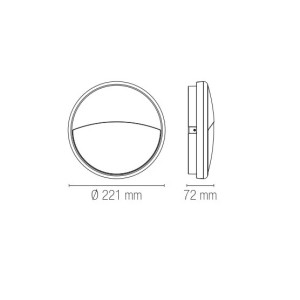Plafoniera da esterno LED 28W 4000K IP65 EVER Antracite e Bianco - Intec - foto 2