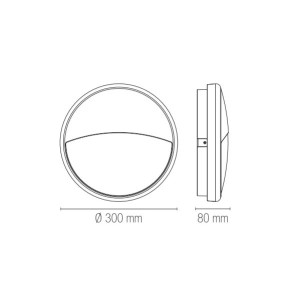 Plafoniera da esterno LED 28W 4000K IP65 EVER Antracite e Bianco - Intec - foto 3