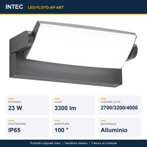 Applique LED da esterno 23W CCT IP65 Antracite e Bianco - Intec - foto 2