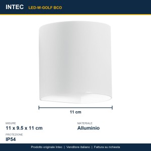 Applique LED da esterno CCT 3000/4000K IP54 GOLF Bianco e Nero - Intec - foto 3