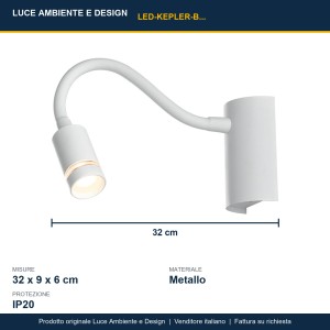 Plafoniera LED 3W 3000K KEPLER Bianco e Nero - Luce Ambiente e Design - foto 4