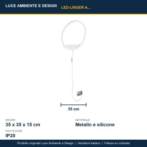 Applique LED da interno CCT 27W Ø35 cm LINGER Bianco e Nero - Luce Ambiente e Design - foto 3