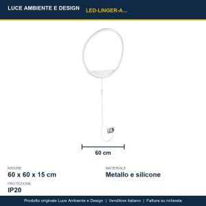 Applique LED 39W CCT Ø60cm IP20 LINGER Bianco e Nero - Luce Ambiente e Design - foto 3