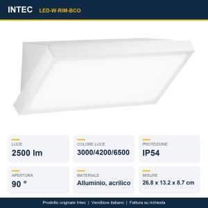 Applique da esterno LED CCT 2500 lm IP54 RIM Bianco e Nero - Intec - foto 2