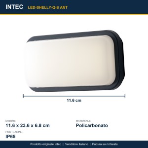 Plafoniera da esterno LED 15W CCT IP65 SHELLY Antracite e Bianco - Intec - foto 3