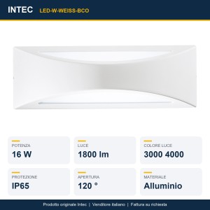 Applique da esterno LED 16W 3000-4000K IP65 Bianco, Bronzo e Nero - Intec - foto 2