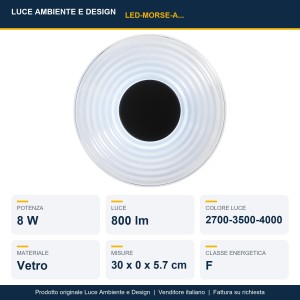 Applique LED CCT 8W MORSE Blu, Grigio e Verde - Luce Ambiente e Design - foto 2