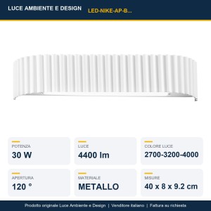 Applique LED CCT 30W 4400lm NIKE Bianco, Nero e Oro - Luce Ambiente e Design - foto 2