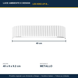 Applique LED CCT 30W 4400lm NIKE Bianco, Nero e Oro - Luce Ambiente e Design - foto 3