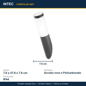 Applique da esterno IP44 E27 TOKYO Antracite, Bianco e Bronzo - Intec - foto 3