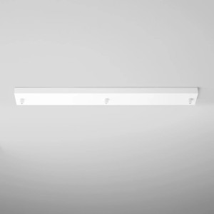 Rosone rettangolare PIREX a tre luci in metallo 65x8 cm IP20 Bianco, Nero e Oro - Luce Ambiente e Design - foto 2