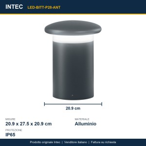 Paletto LED da esterno 10W IP65 BITT Antracite e Bronzo - Intec - foto 3