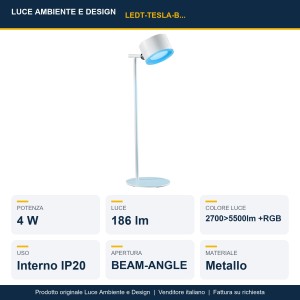 Lampada da tavolo LED 4W RGB dimmer Bianco e Nero - Luce Ambiente e Design - foto 2