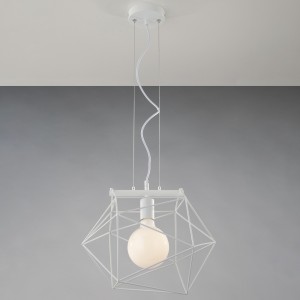 Sospensione E27 IP20 ABRAXAS Bianco e Oro - Luce Ambiente e Design - foto 4