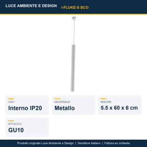 Sospensione GU10 in metallo 60 cm IP20 Bianco, Bronzo e Nero - Luce Ambiente e Design - foto 2