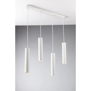 Sospensione 4 luci GU10 FLUKE in metallo | IP20 Bianco e Nero - Luce Ambiente e Design - foto 2