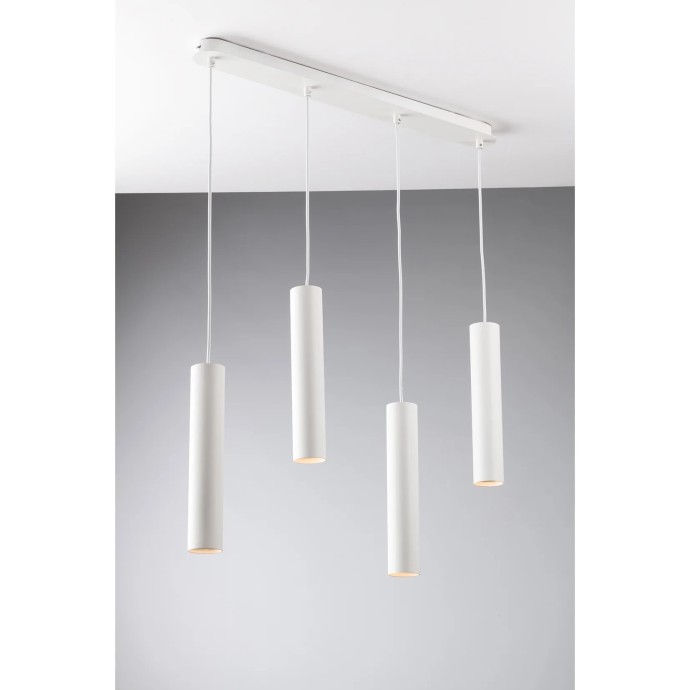Sospensione 4 luci GU10 FLUKE in metallo | IP20 Bianco e Nero - Luce Ambiente e Design
