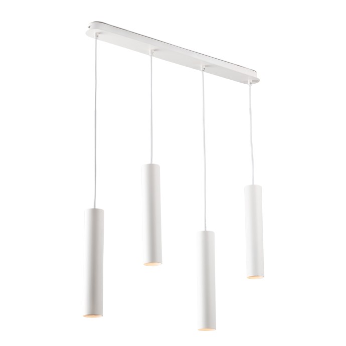 Sospensione 4 luci GU10 FLUKE in metallo | IP20 Bianco e Nero - Luce Ambiente e Design
