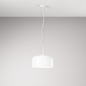 Sospensione in vetro 30 cm E27 GIBUS Bianco, Blu e Grigio - Luce Ambiente e Design - foto 4