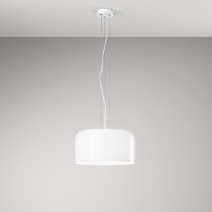 Sospensione in vetro 35 cm E27 IP20 GIBUS Bianco e Blu - Luce Ambiente e Design - foto 3