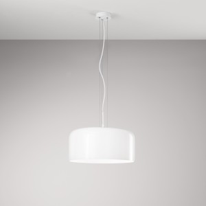 Sospensione 40 cm in vetro E27 GIBUS Bianco, Blu e Grigio - Luce Ambiente e Design - foto 3