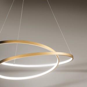 Sospensione LED 30W CCT Ø40cm LIEVE Bianco e Oro - Luce Ambiente e Design - foto 4