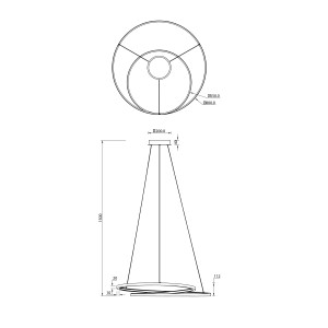 Sospensione LED CCT 60W LIEVE Bianco, Nero e Oro - Luce Ambiente e Design - foto 5