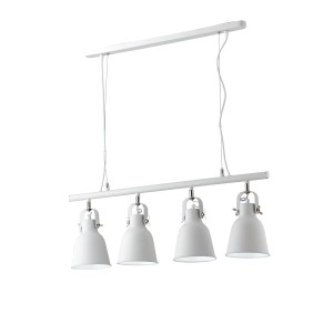 Sospensione 4 luci E27 in metallo IP20 LEGEND Bianco e Bronzo - Luce Ambiente e Design