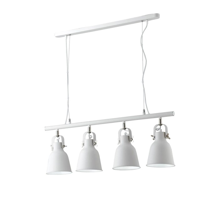 Sospensione 4 luci E27 in metallo IP20 LEGEND Bianco e Bronzo - Luce Ambiente e Design