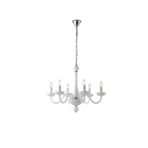 Lampadario a sospensione 6 luci E14 IP20 ALFIERE Bianco e Nero - Luce Ambiente e Design - foto 2