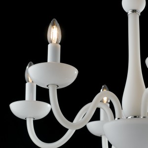 Lampadario a sospensione 6 luci E14 IP20 ALFIERE Bianco e Nero - Luce Ambiente e Design - foto 5