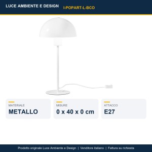 Lampada da tavolo E27 1 luce Popart Bianco, Beige, Nero e Verde - Luce Ambiente e Design - foto 2