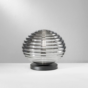 Lampada da tavolo E27 Ø32 cm RIPPLE Nero e Oro - Luce Ambiente e Design - foto 2