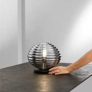 Lampada da tavolo E27 Ø32 cm RIPPLE Nero e Oro - Luce Ambiente e Design - foto 3