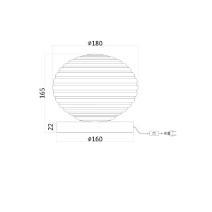 Lampada da tavolo E27 Ø32 cm RIPPLE Nero e Oro - Luce Ambiente e Design - foto 4