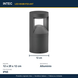 Paletto LED da esterno 12W 3000-4000K IP65 WAMI Antracite e Bronzo - Intec - foto 3