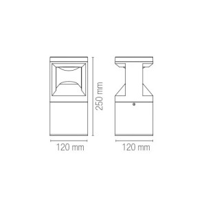 Paletto LED da esterno 12W 3000-4000K IP65 WAMI Antracite e Bronzo - Intec - foto 4