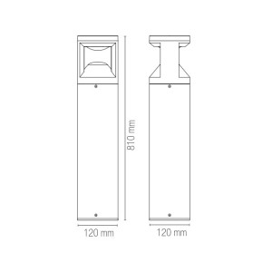 Paletto LED da esterno 12W 3000-4000K IP65 WAMI Antracite e Bronzo - Intec - foto 5