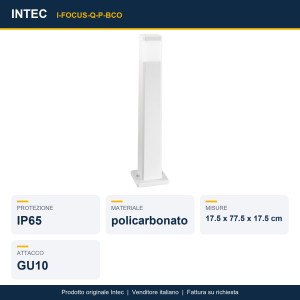 Paletto da esterno quadrato IP65 GU10 FOCUS Bianco e Nero - Intec - foto 2