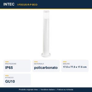 Paletto da esterno IP65 GU10 FOCUS Bianco e Nero - Intec - foto 2